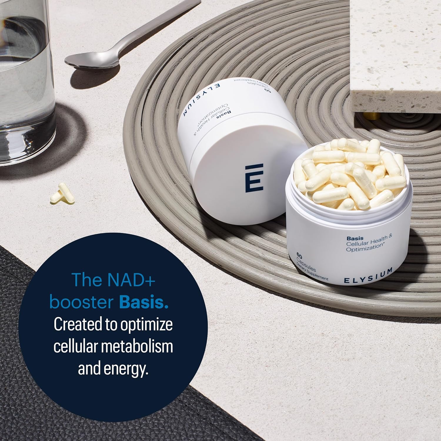 Premium ELYSIUM Basis NAD Plus Supplement - 30 Servings with Nicotinamide Riboside & Pterostilbene - Supports Healthy Aging & Cellular Energy