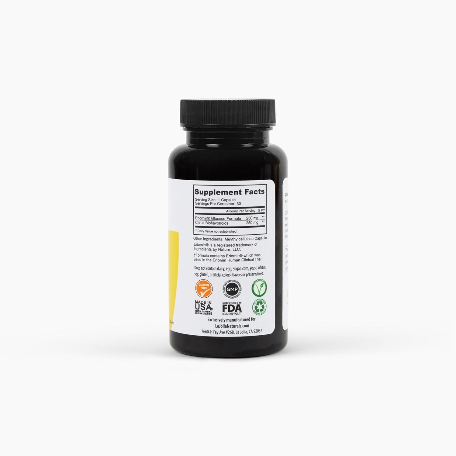Premium Eriomin Lemon Flavonoids and Citrus Bioflavonoids Supplements - La Jolla Naturals Preverio™ - 30 Day Supply
