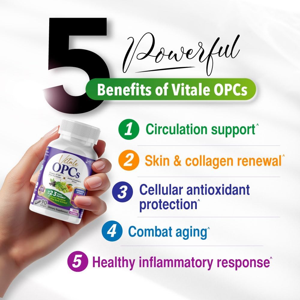 Premium European Grape Seed Extract with Aronia & Citrus Bioflavonoids | Supports Circulation, Skin Health & Cellular Protection | 90 Softgels by LABO Nutrition