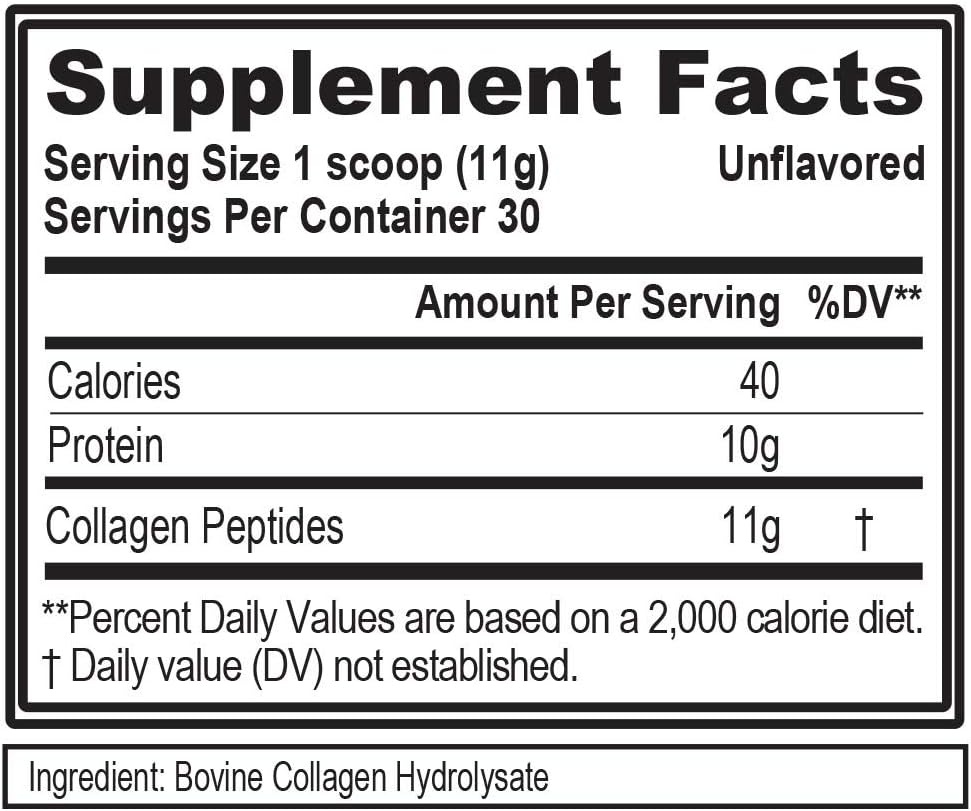 Premium Evlution Nutrition Collagen Peptides Powder for Healthy Skin, Hair, Bones, Joints, Nails (30 Servings)