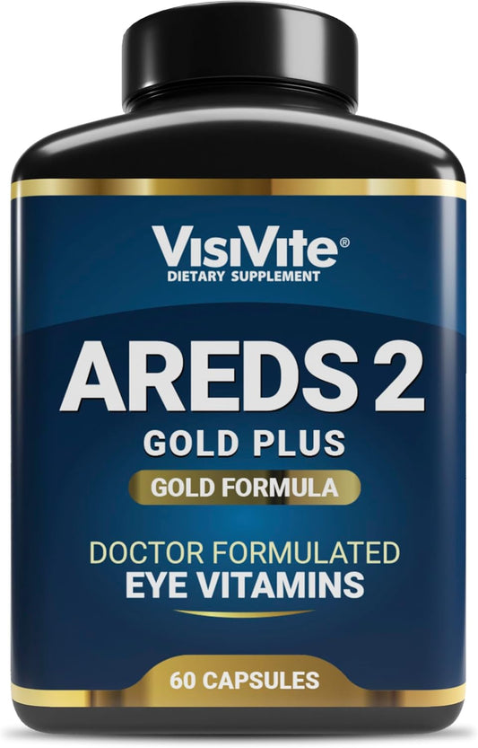 Premium Eye Health Formula with AREDS 2, Zeaxanthin, Lutein, Bilberry & Grape Seed Extract - 60 Capsules