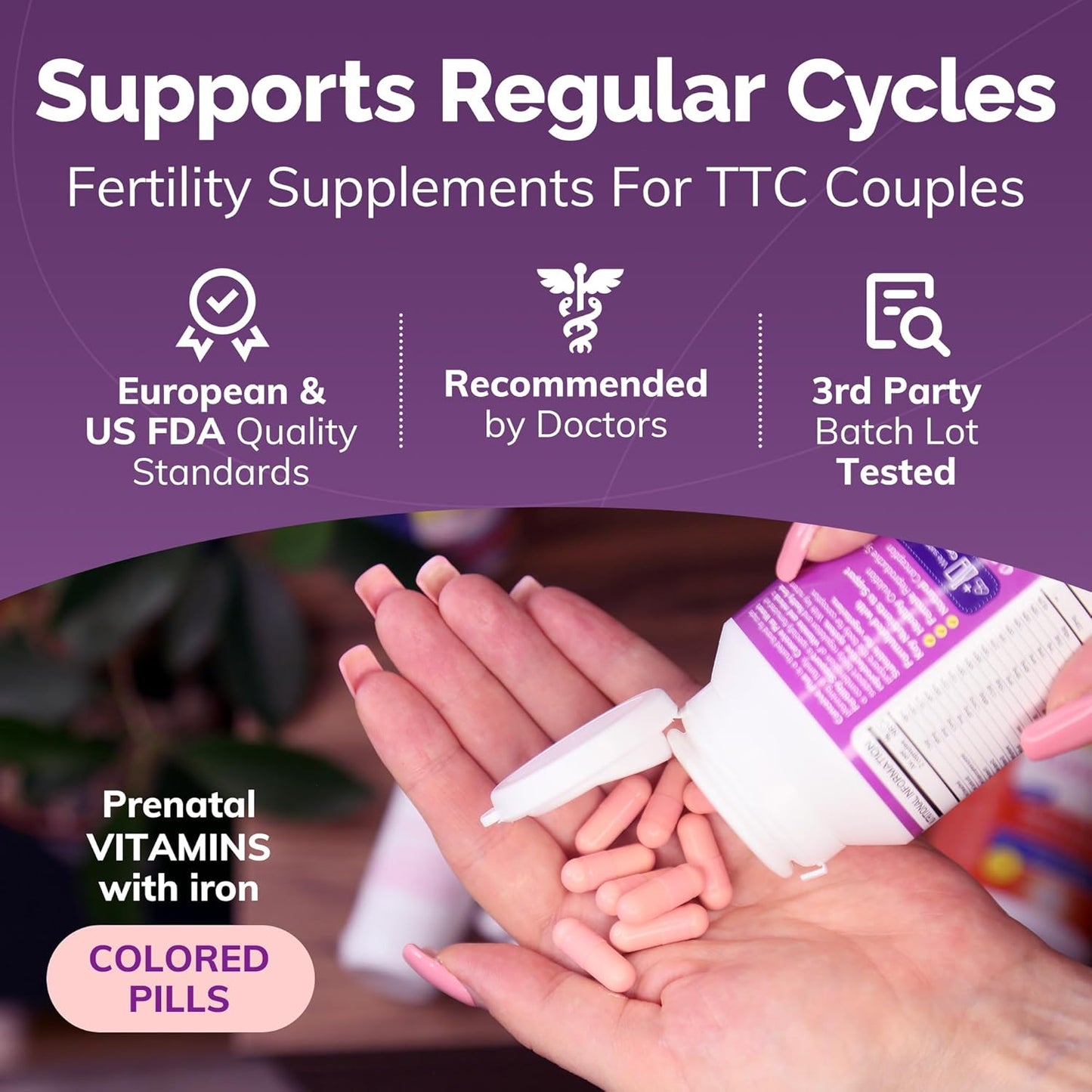 Premium Fertility Vitamins Bundle for Men and Women | 30-Day Supply | Conceive Plus Fertility Support | 2 x 60 Soft Capsules