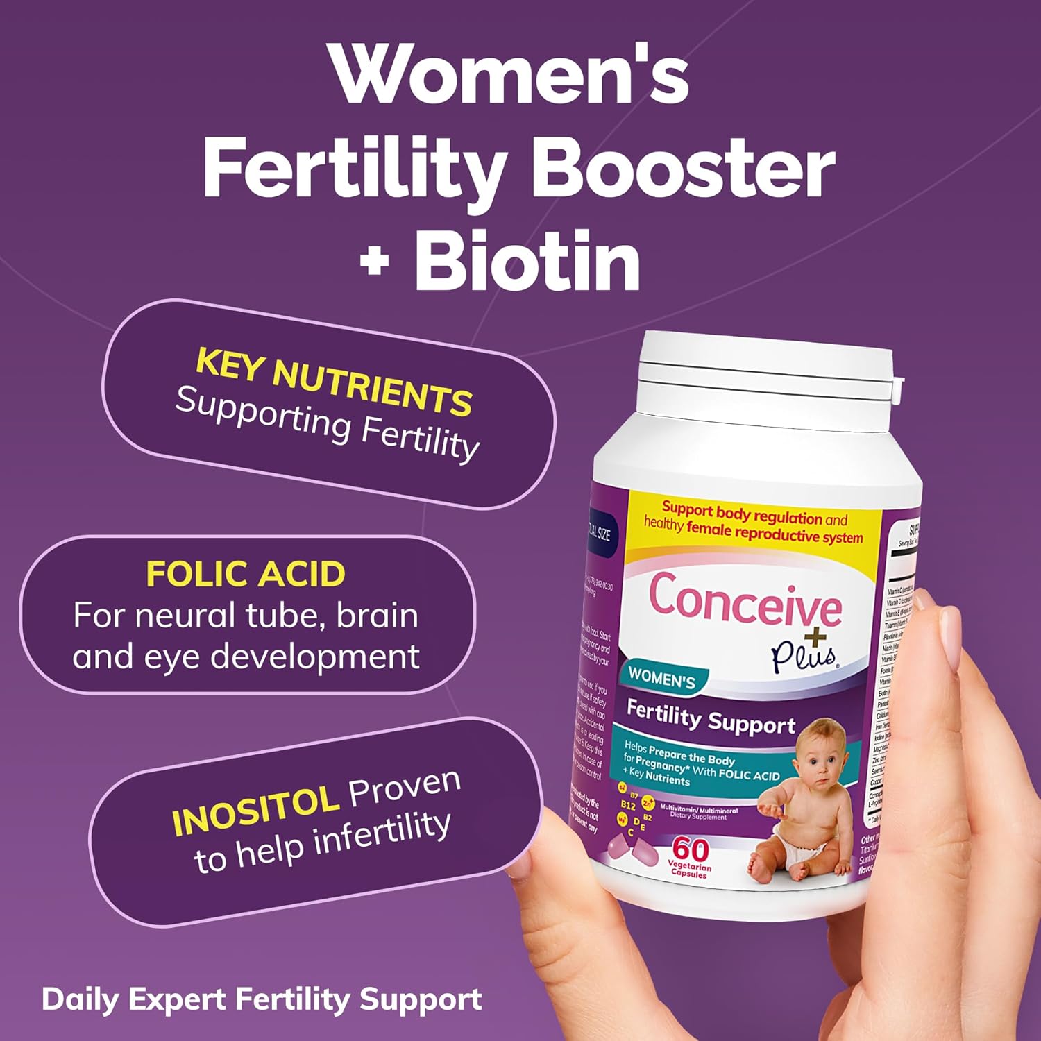 Premium Fertility Vitamins Bundle for Men and Women | 30-Day Supply | Conceive Plus Fertility Support | 2 x 60 Soft Capsules