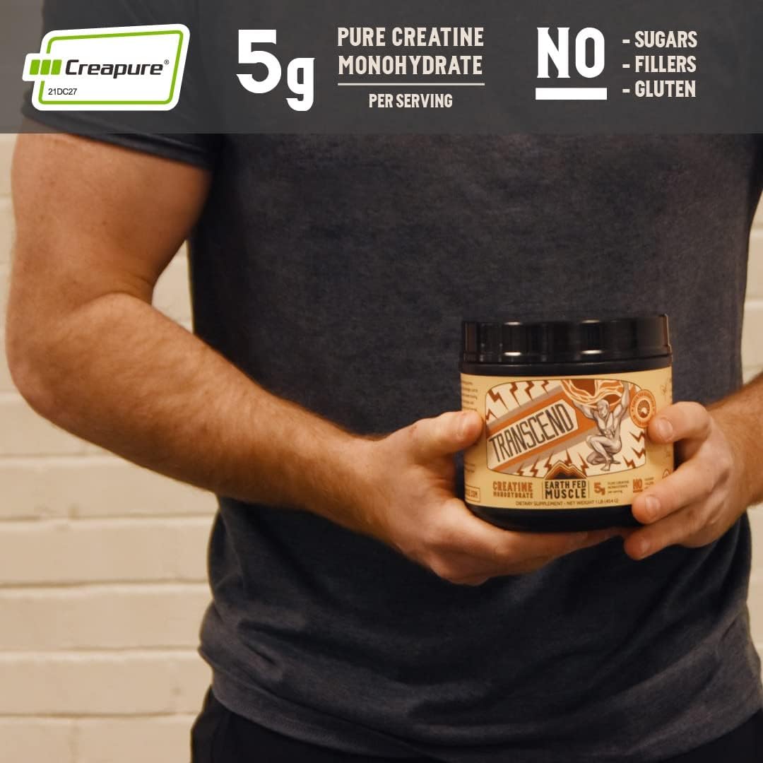 Premium German Creapure Creatine Monohydrate - Muscle Recovery & Building, Energy Boost - Gluten & Soy Free, Unflavored - 5g per Serving, 60 Servings