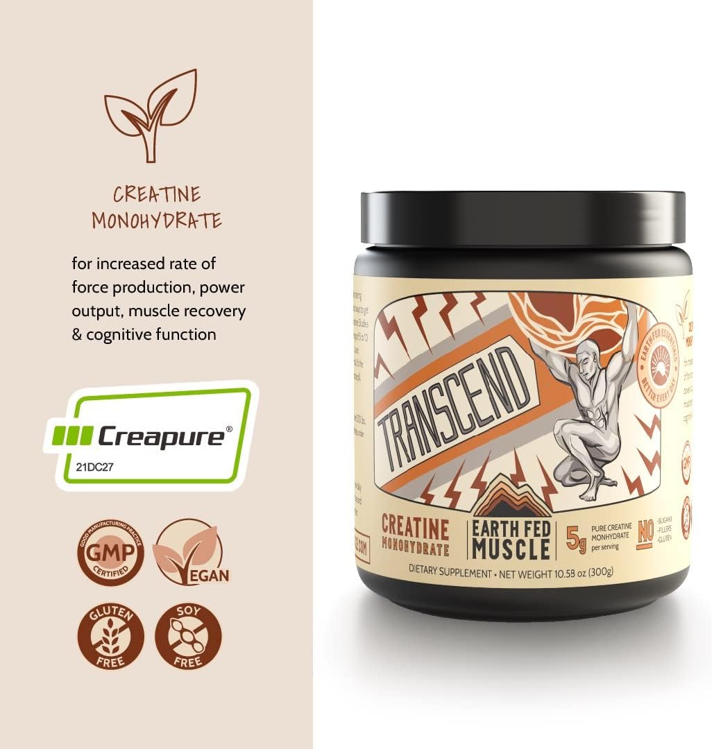 Premium German Creapure Creatine Monohydrate - Muscle Recovery & Building, Energy Boost - Gluten & Soy Free, Unflavored - 5g per Serving, 60 Servings