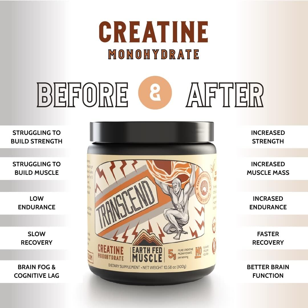 Premium German Creapure Creatine Monohydrate - Muscle Recovery & Building, Energy Boost - Gluten & Soy Free, Unflavored - 5g per Serving, 60 Servings