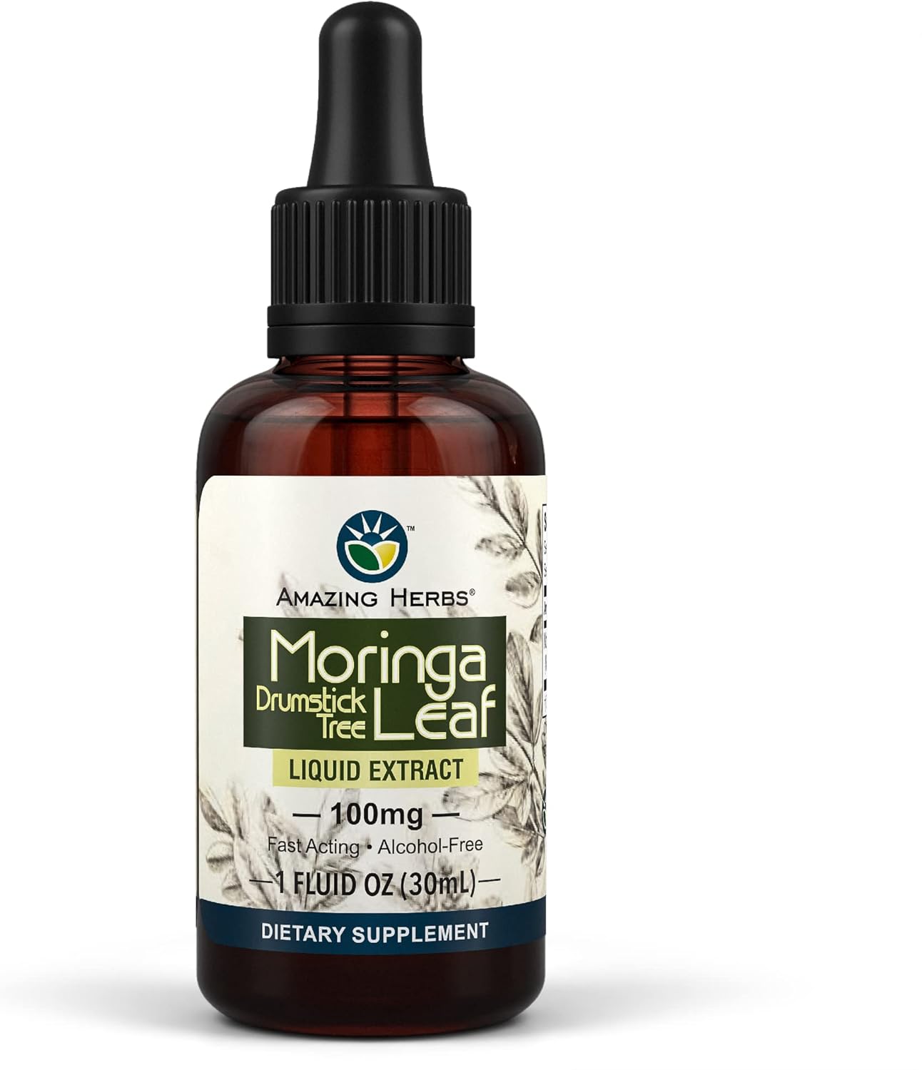 Premium Gluten-Free Moringa Leaf Extract - Boosts Mood, Enhances Sleep, & Supports Joint Health - 1 Fl Oz