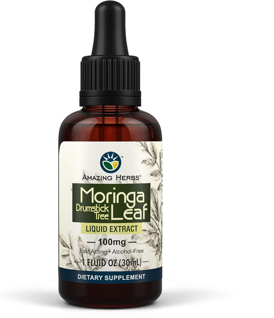 Premium Gluten-Free Moringa Leaf Extract - Boosts Mood, Enhances Sleep, & Supports Joint Health - 1 Fl Oz