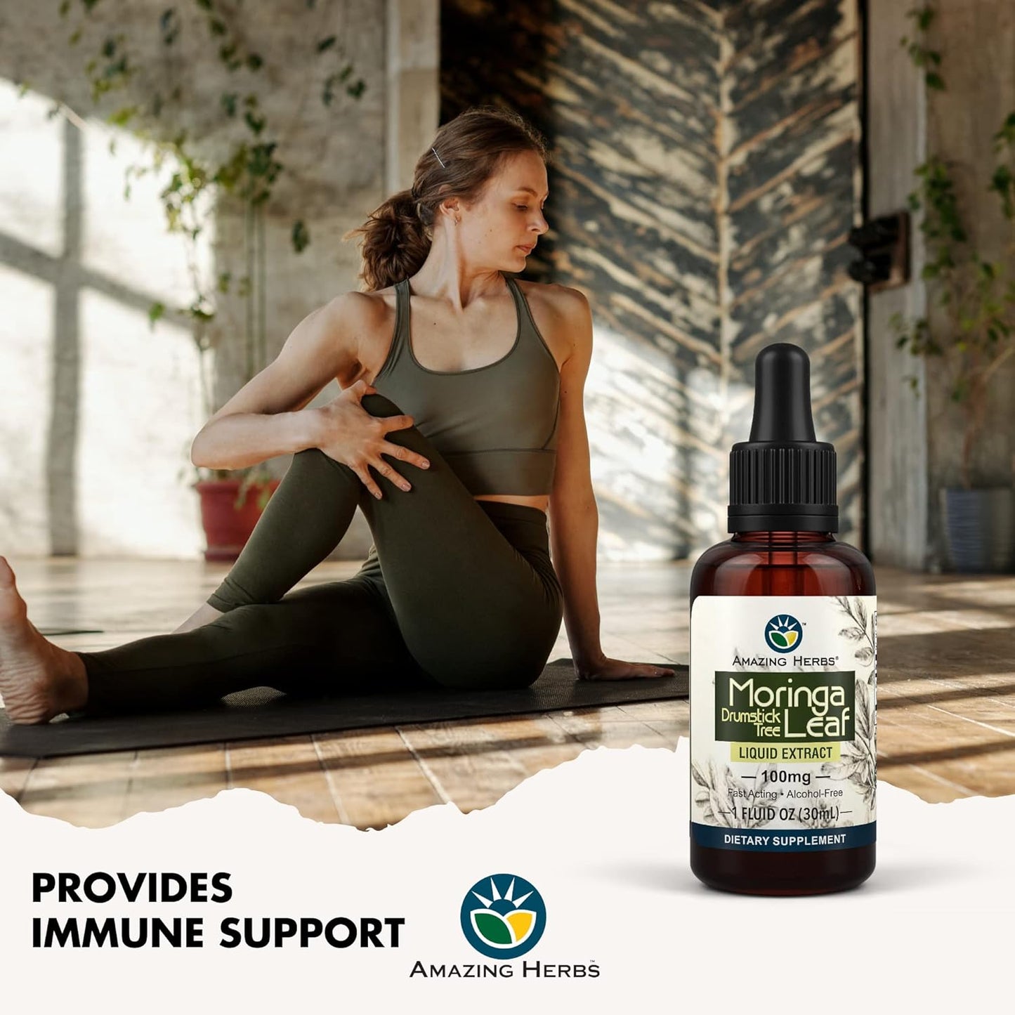 Premium Gluten-Free Moringa Leaf Extract - Boosts Mood, Enhances Sleep, & Supports Joint Health - 1 Fl Oz