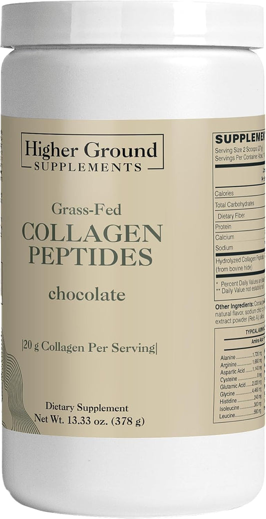 Premium Grass-Fed Collagen Peptides for Skin, Nails, Hair, Joints, and Muscles | Non-GMO, Gluten-Free Protein Powder | Chocolate Flavor | 378g
