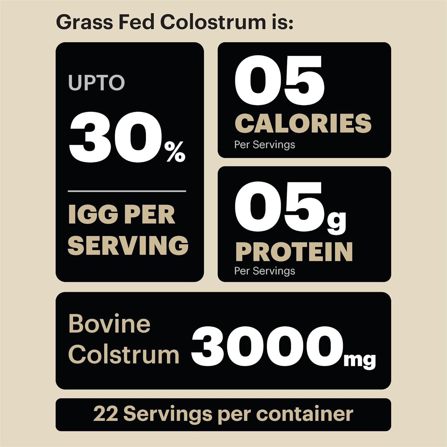 Premium Grass-Fed Halal Bovine Colostrum Powder 4oz - Supports Gut Health, Immunity, & Leaky Gut Repair | 30% IGG, Non GMO, Gluten Free - 22 Servings