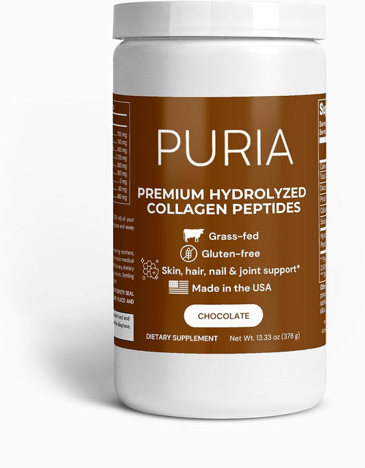 Premium Grass-Fed Hydrolyzed Collagen Peptides Powder (Chocolate) - Supports Hair, Skin, Nails, and Joints - Type I & III Collagen Supplement for Women and Men