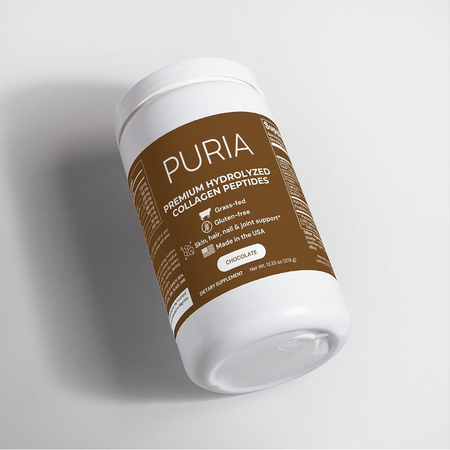 Premium Grass-Fed Hydrolyzed Collagen Peptides Powder (Chocolate) - Supports Hair, Skin, Nails, and Joints - Type I & III Collagen Supplement for Women and Men