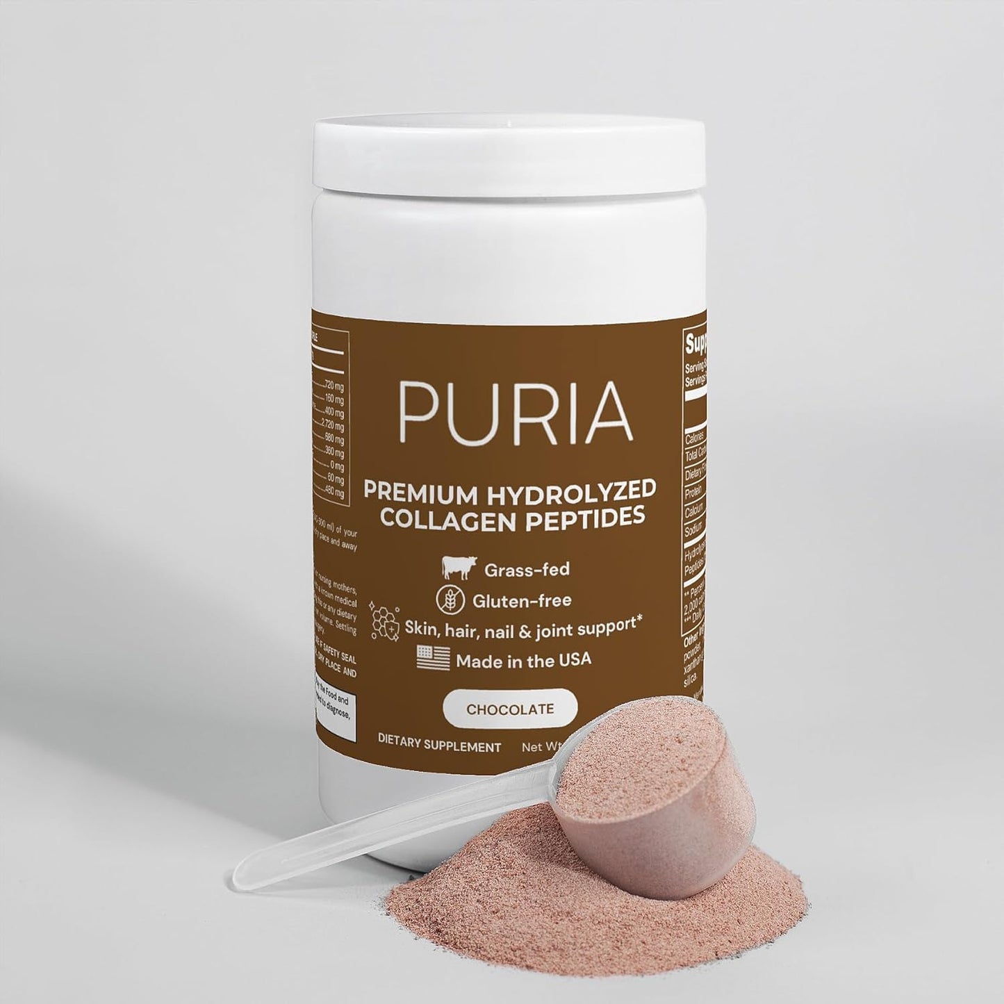 Premium Grass-Fed Hydrolyzed Collagen Peptides Powder (Chocolate) - Supports Hair, Skin, Nails, and Joints - Type I & III Collagen Supplement for Women and Men