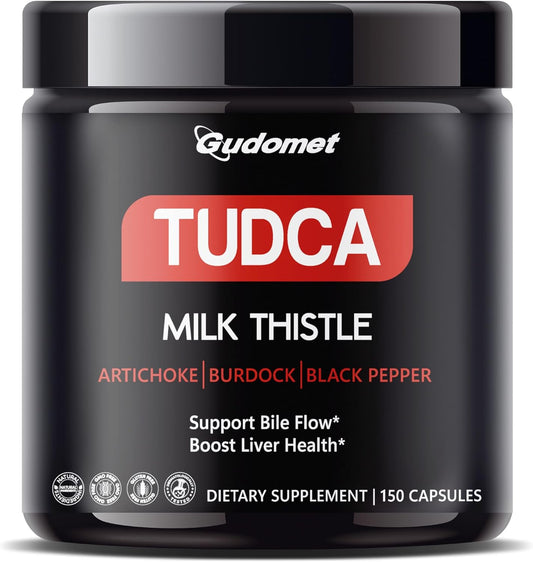 Premium GUDOMET TUDCA with Milk Thistle, Artichoke, Burdock & Black Pepper for Liver Health - 150 Capsules, Made in USA