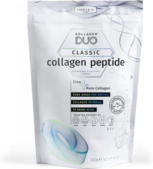 Premium Halal Collagen Protein Powder - Unflavored Source of Type I & III Collagen with 18 Amino Acids for Skin, Hair, and Nails - Collagen Supplement with Glycine Boost
