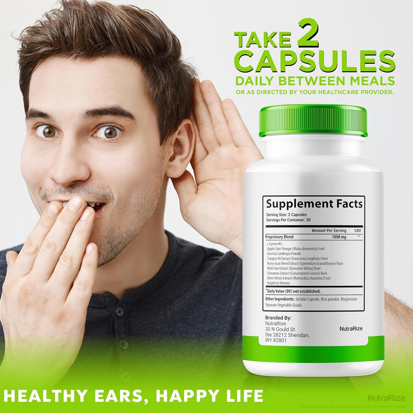 Premium HearMe+ Capsules for Healthy Hearing - Natural Ear Formula, Ear Health Support - 60 Pills