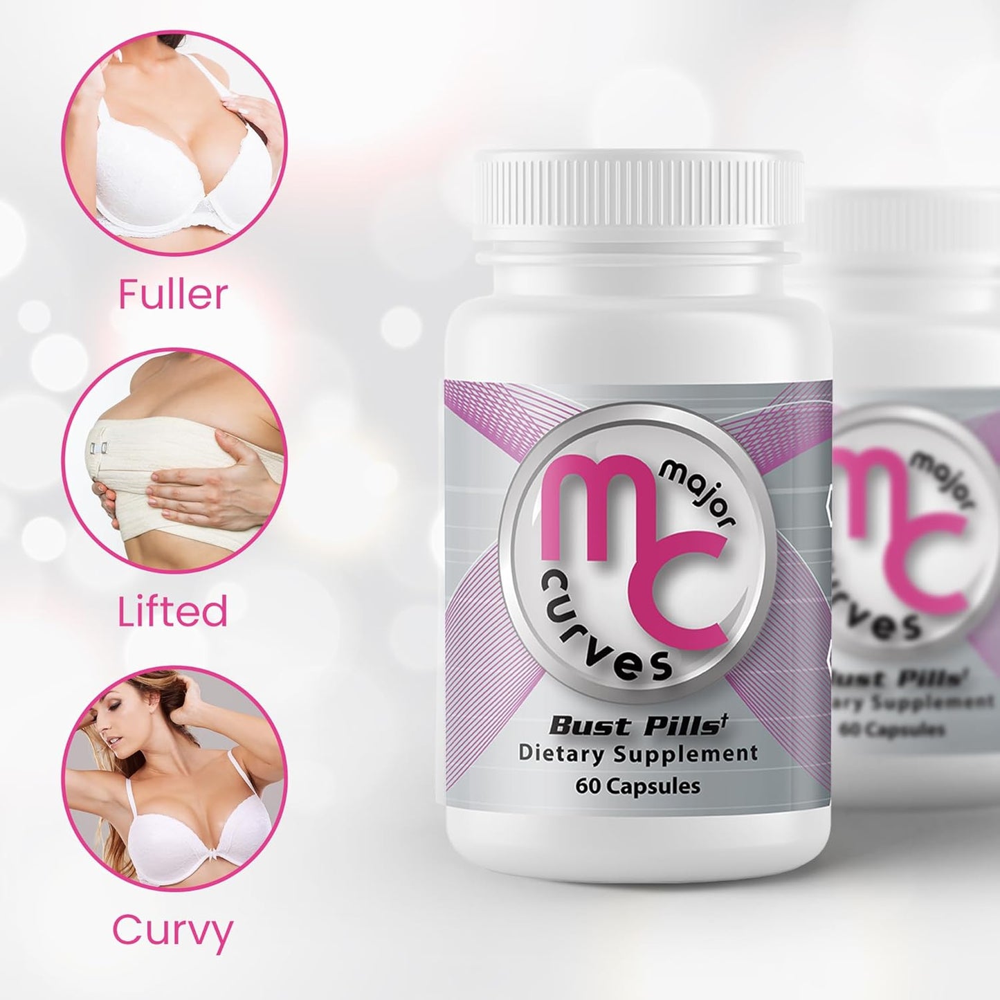 Premium Herbal Breast Enhancement Pills for Fuller & Perkier Breasts - Natural Formula for Breast Growth & Enlargement - Easy to Swallow Formula