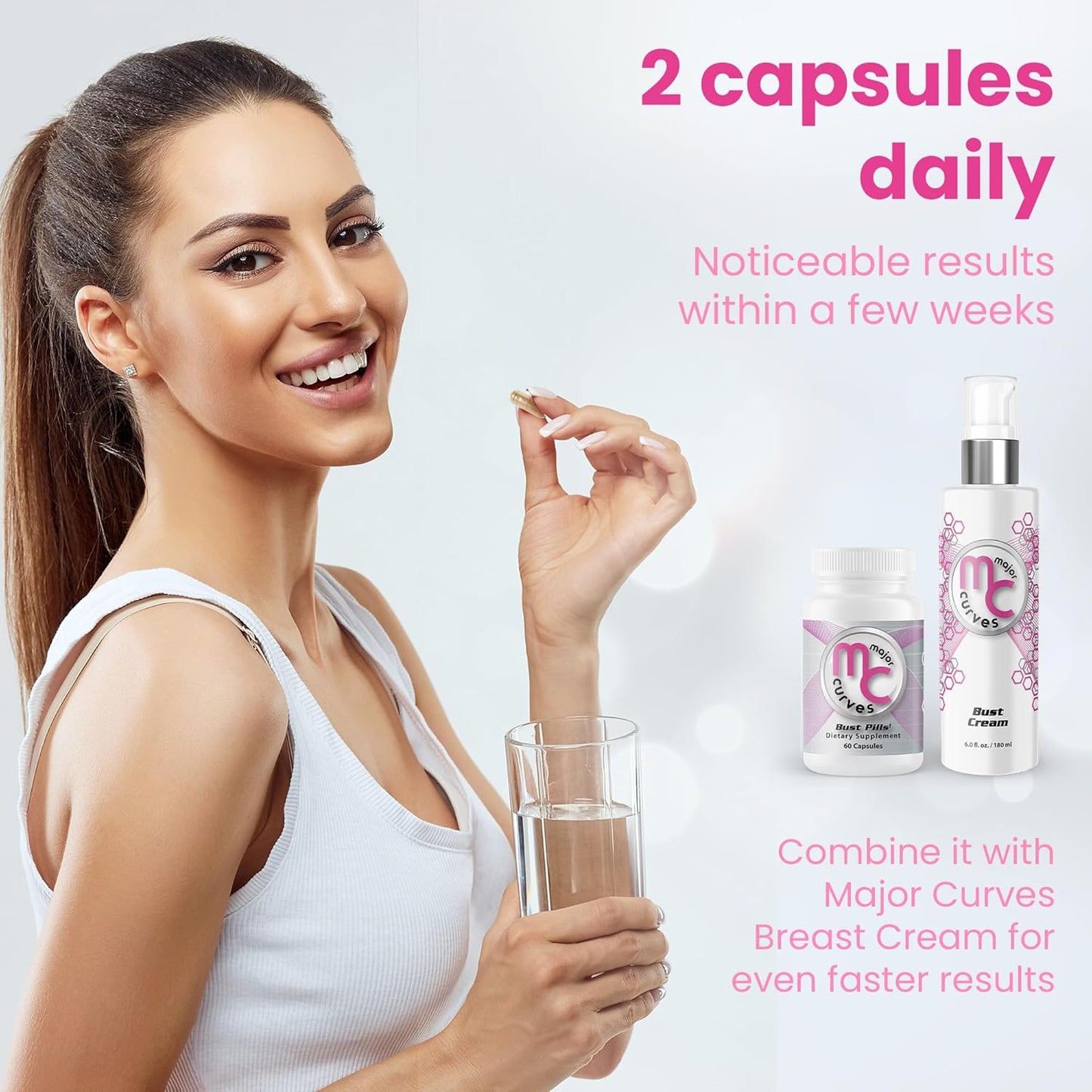 Premium Herbal Breast Enhancement Pills for Fuller & Perkier Breasts - Natural Formula for Breast Growth & Enlargement - Easy to Swallow Formula