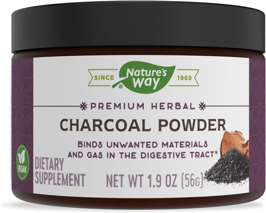 Premium Herbal Charcoal Powder, 800 mg Per Serving, BPA-Free Packaging - Nature's Way