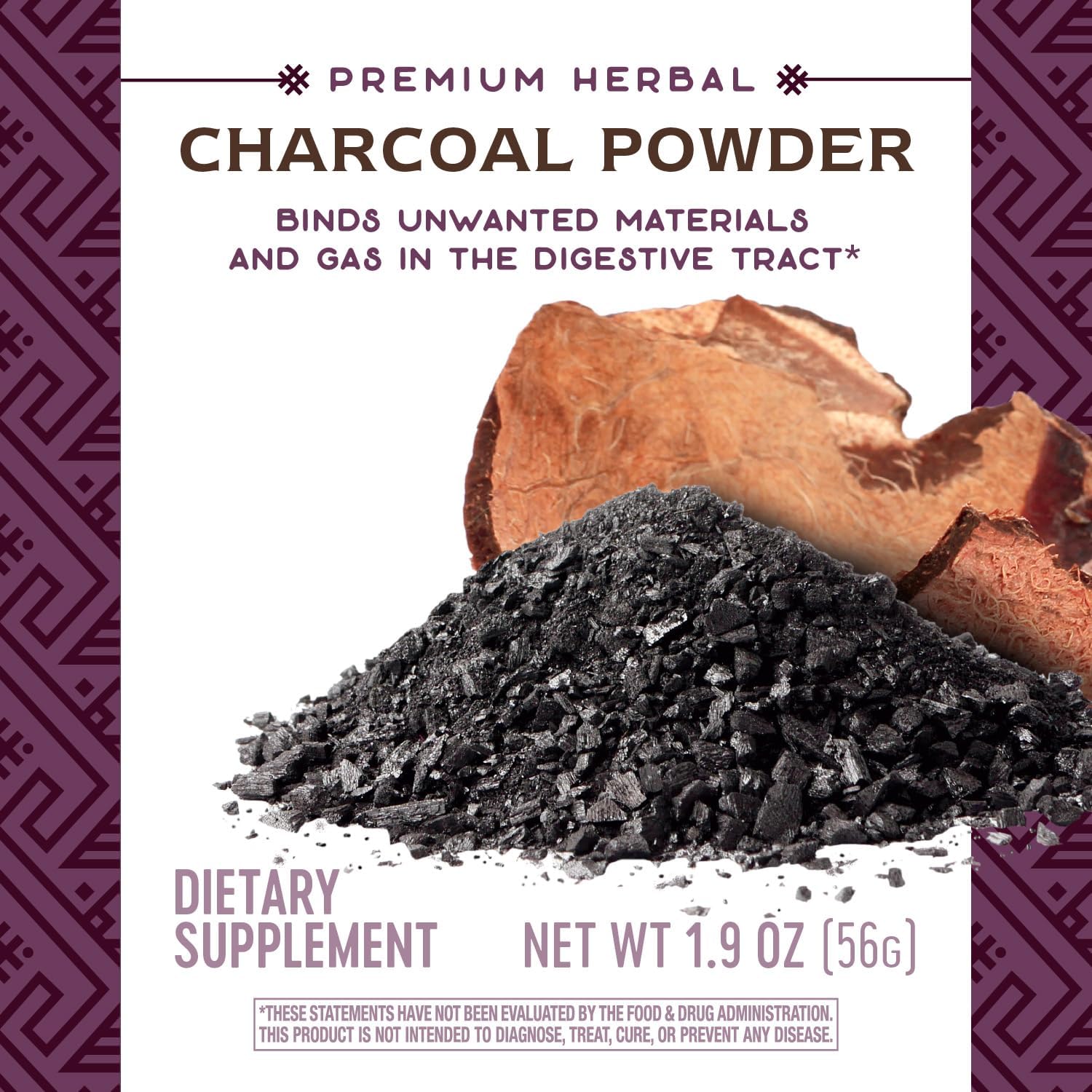 Premium Herbal Charcoal Powder, 800 mg Per Serving, BPA-Free Packaging - Nature's Way