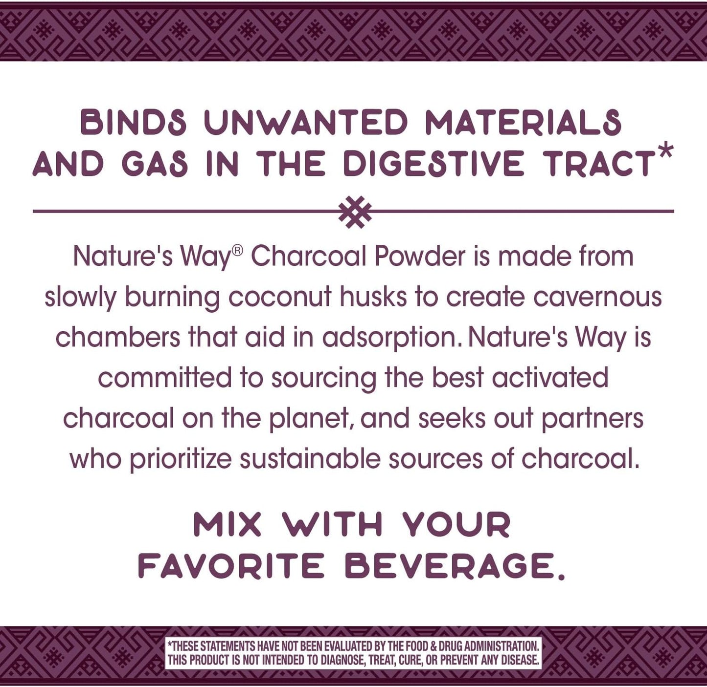Premium Herbal Charcoal Powder, 800 mg Per Serving, BPA-Free Packaging - Nature's Way