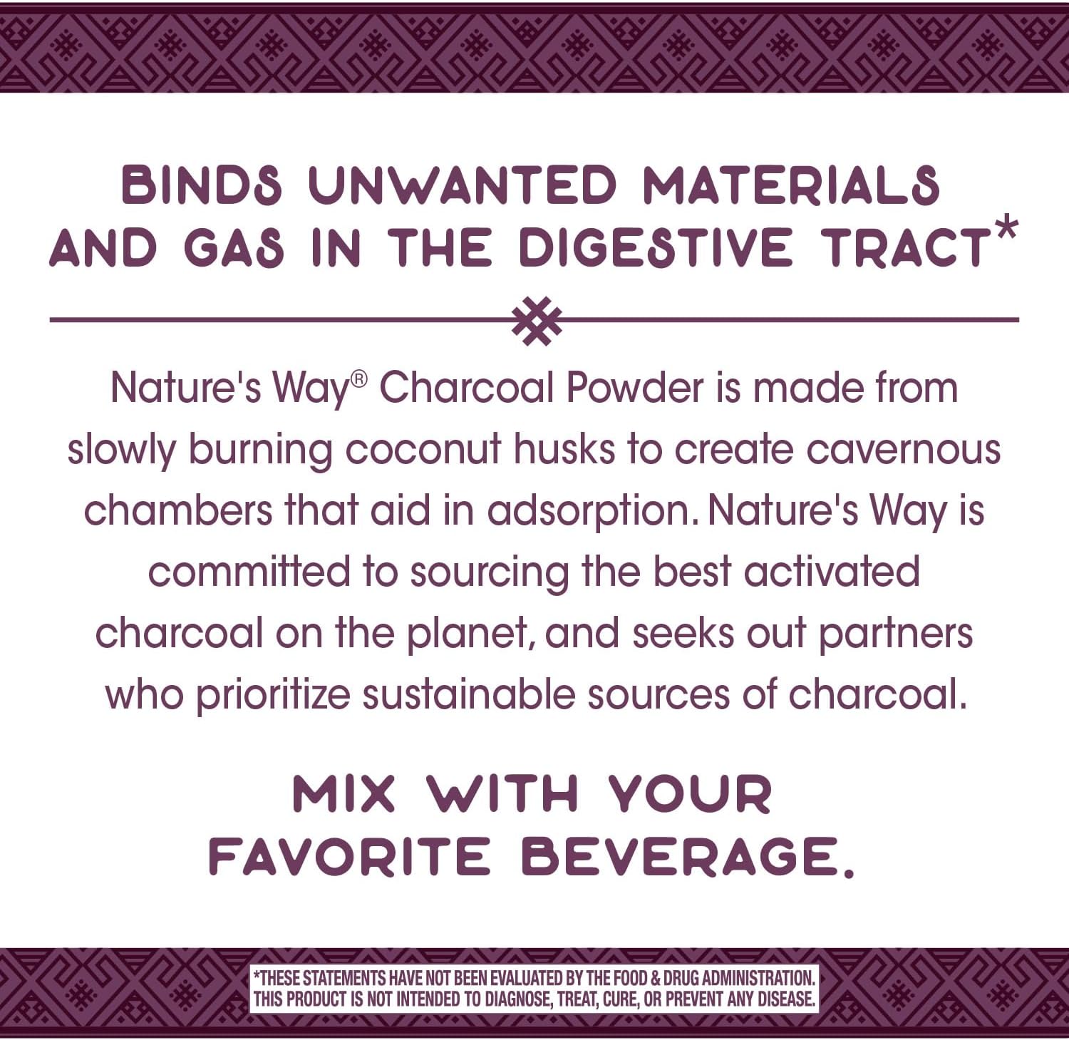 Premium Herbal Charcoal Powder, 800 mg Per Serving, BPA-Free Packaging - Nature's Way