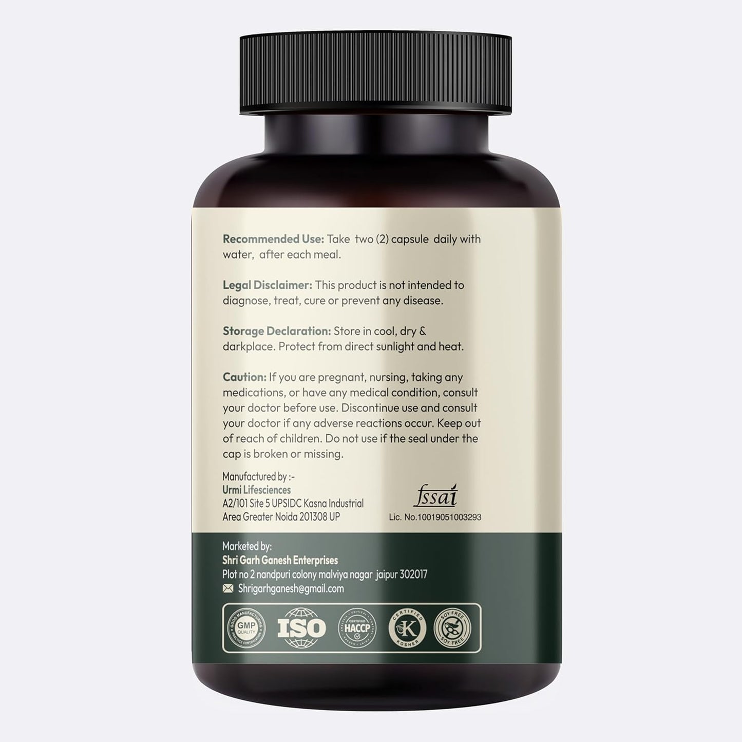 Premium High-Potency Hurbix Nutrition Berberine 1300mg with Milk Thistle, Turmeric, and Cinnamon - 5 in 1 Enhanced Formula - 60 Capsules