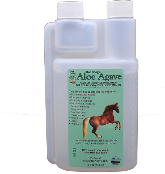 Premium Horse Supplement for Gut Health with Aloe Vera and Agave for Natural Equine Gastric Support and Stress Relief, Support Ulcer Improvement for Horses and Large Animals - Udder Balm Doc Hoag's