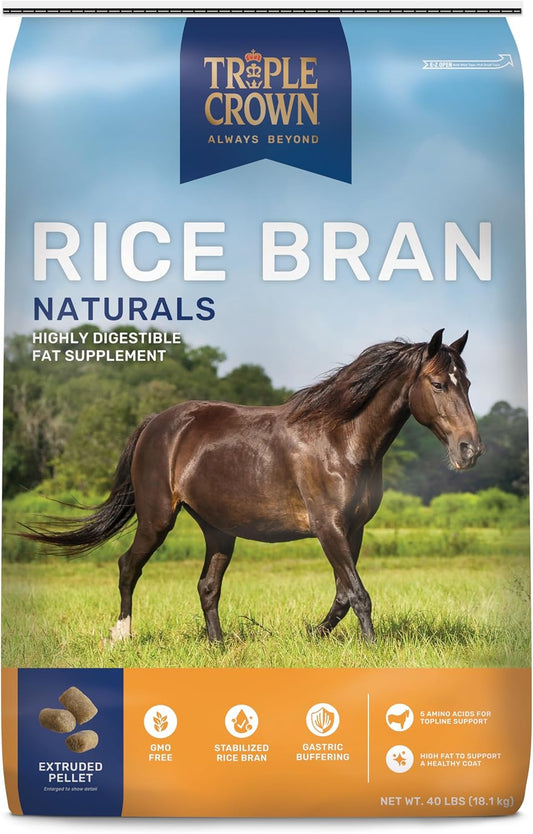 Premium Horse Weight Supplement: Triple Crown Rice Bran - 40 lbs