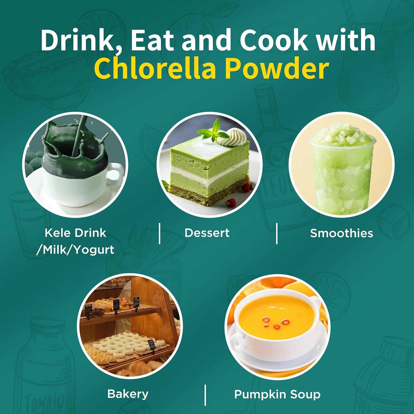 Premium Hudetex Chlorella Powder - 12 oz Chlorophyll Powder for Immune & Liver Health, Vegan Protein & Vitamin-Rich Youth Formula