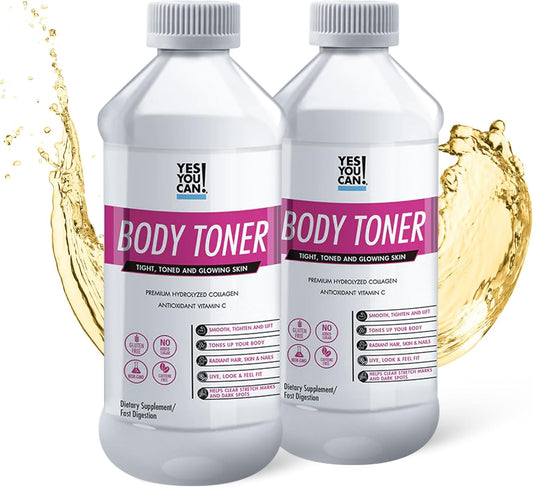 Premium Hydrolyzed Collagen Supplement for Healthy Hair, Skin, and Nails - Body Toning Formula with Vitamin C and Collagen Peptides - 2 Pack of 16 Servings