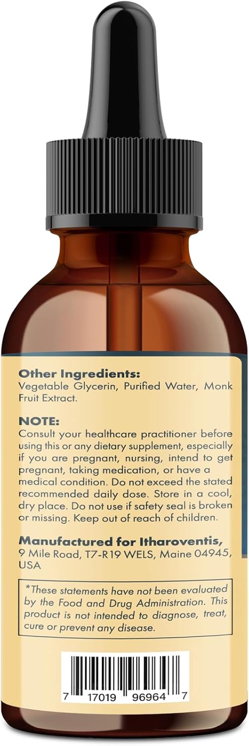 Premium Itharoventis Zeolite Liquid Detox with Methyl B12 & D3 for Kids and Adults - Gentle Heavy Metal Detox, Energy, Focus - Monk Fruit Flavor - 2 Fl Oz