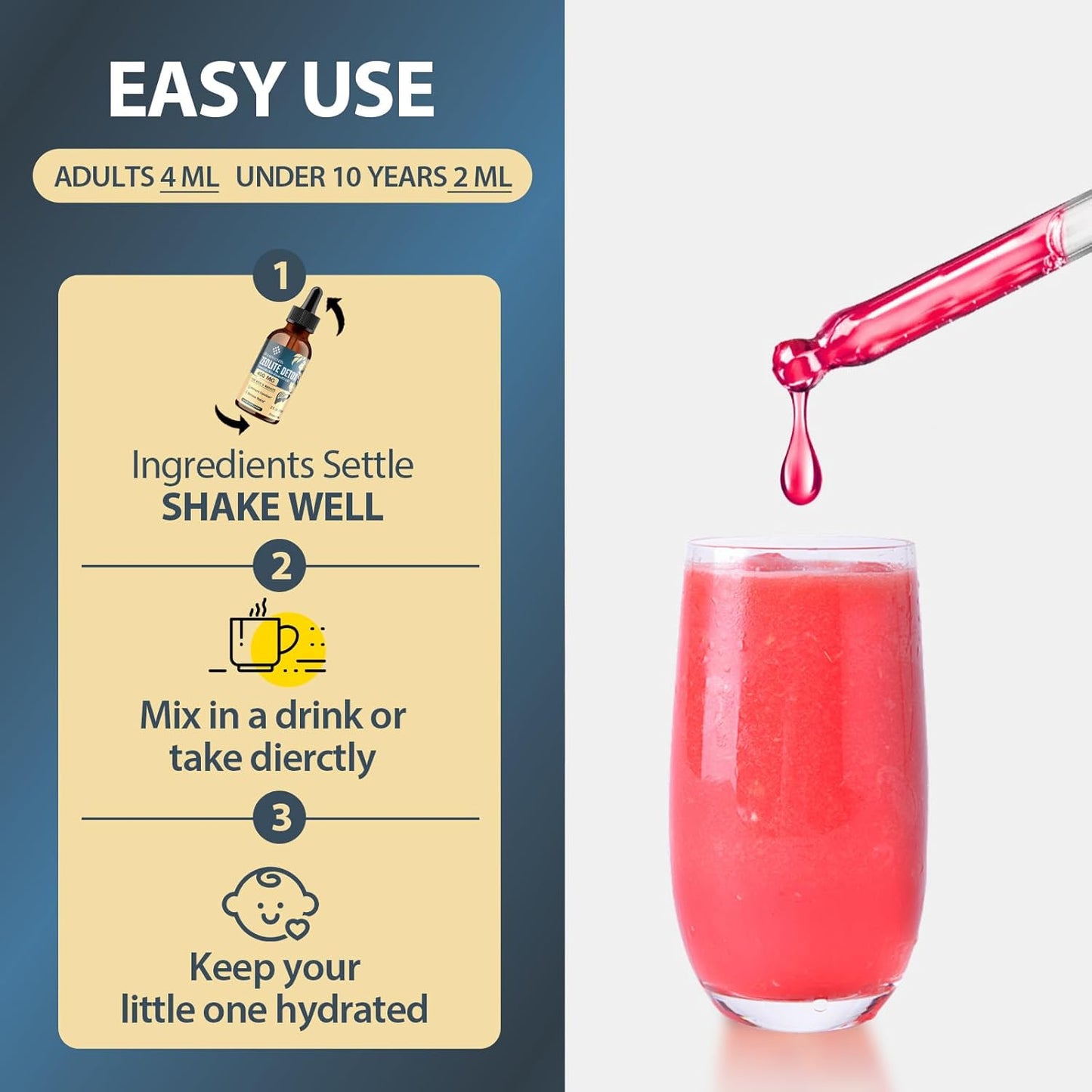 Premium Itharoventis Zeolite Liquid Detox with Methyl B12 & D3 for Kids and Adults - Gentle Heavy Metal Detox, Energy, Focus - Monk Fruit Flavor - 2 Fl Oz