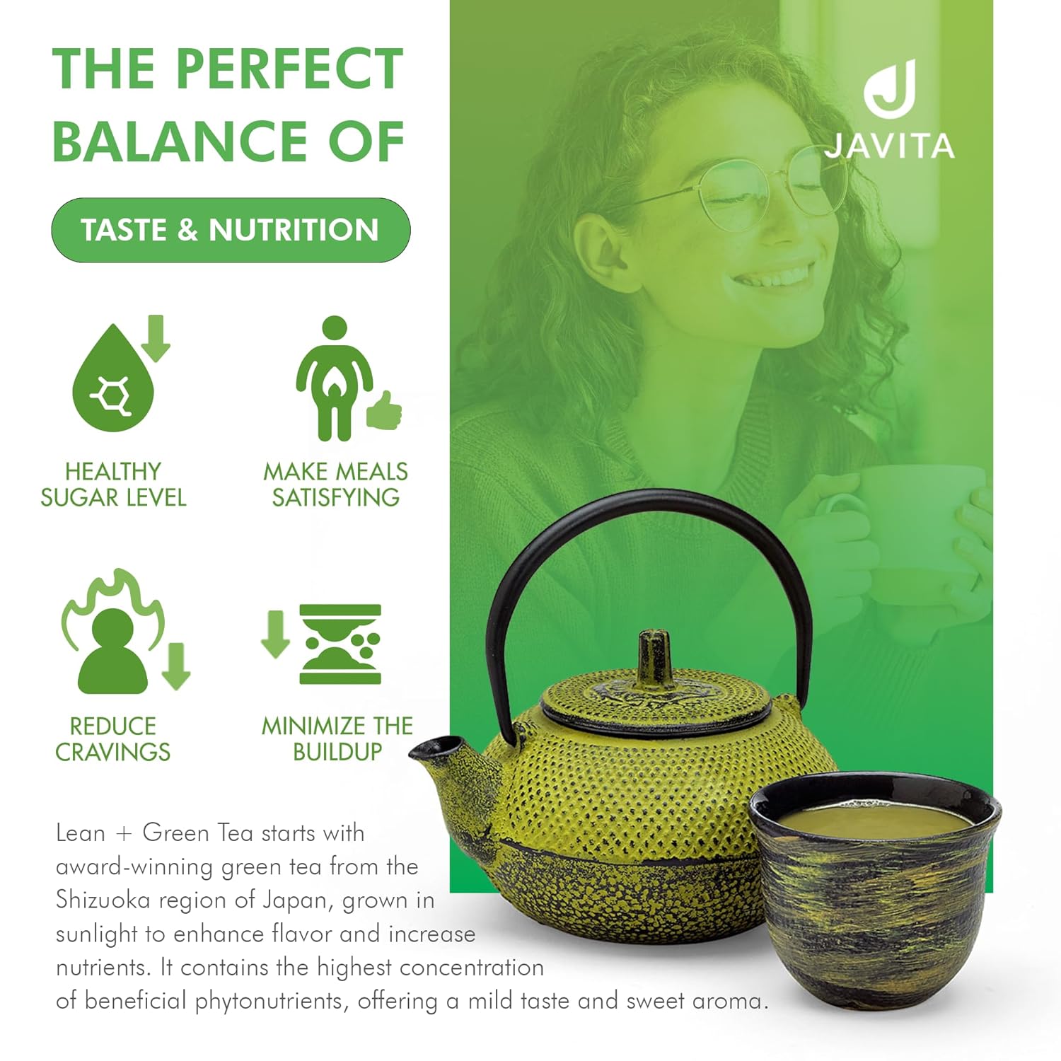 Premium Javita Lean + Green Tea Blend with Garcinia Cambogia & Gymnema Sylvestre for Weight Management - 24 ct Box