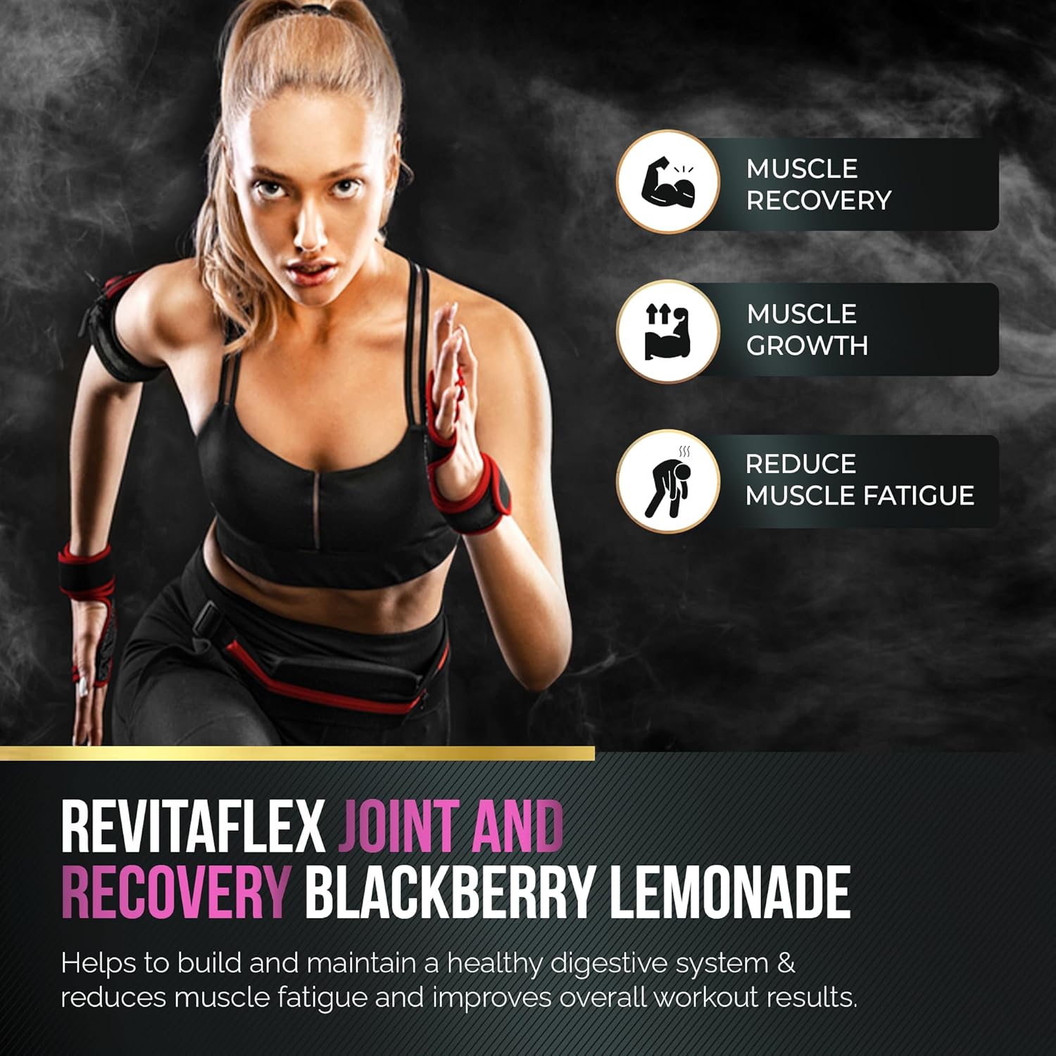 Premium Joint & Muscle Recovery Supplement - Fast-Acting Formula with Natural Ingredients - BlackBerry Lemonade Flavor - Made in USA - 30 Servings