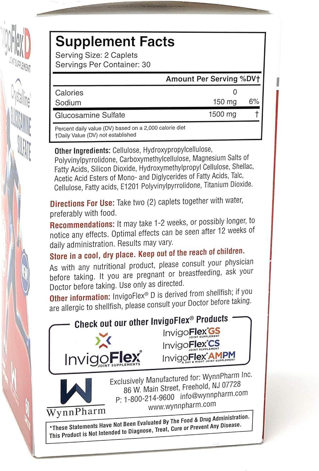 Premium Joint Supplement with 1500mg Glucosamine Sulfate - Supports Knees, Hands, Back, & Hips - 60 Ct Caplets