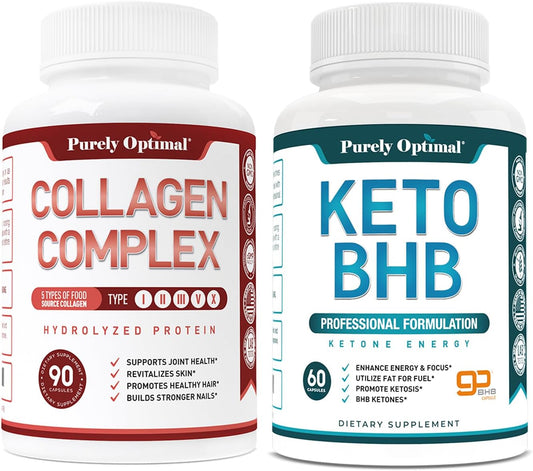 Premium Keto Diet Pills and Multi Collagen Peptides Capsules for Optimal Fat Utilization and Energy Boost