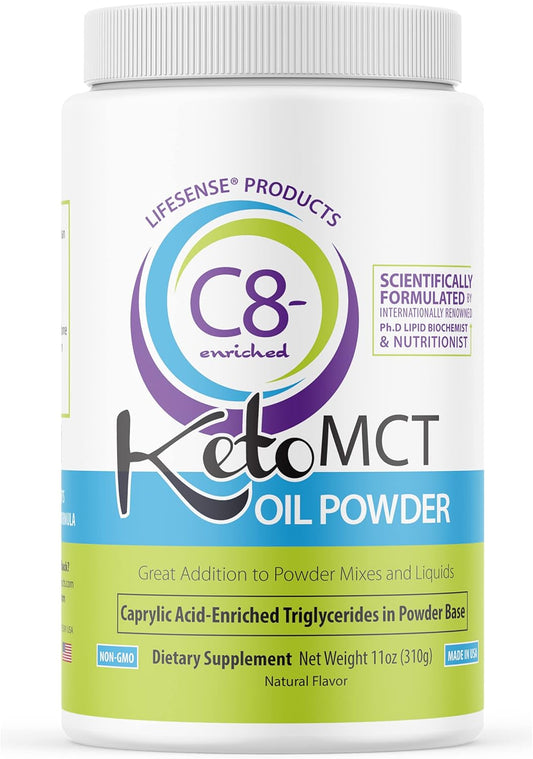 Premium Keto-Friendly MCT Oil Powder - Unflavored Coconut Oil Source, Developed by PhD Nutrition for Brain and Body Fuel