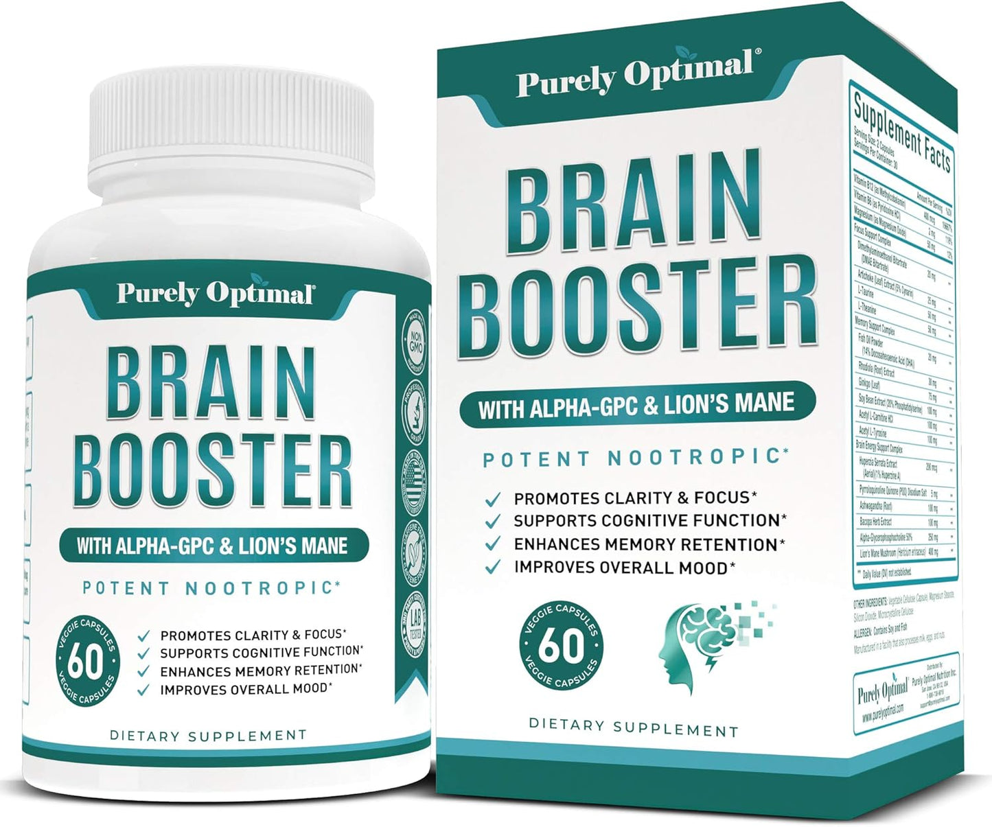 Premium Keto Pills with Apple Cider Vinegar Capsules & Brain Supplement - Nootropic Brain Booster for Focus, Memory, & Mood