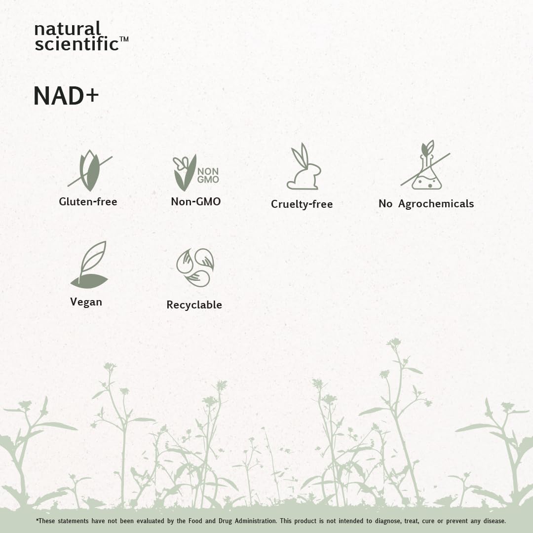 Premium Liposomal NAD Supplement with NR and Niacin for Longevity and Cognitive Health - 30-Day Supply - 60 Capsules