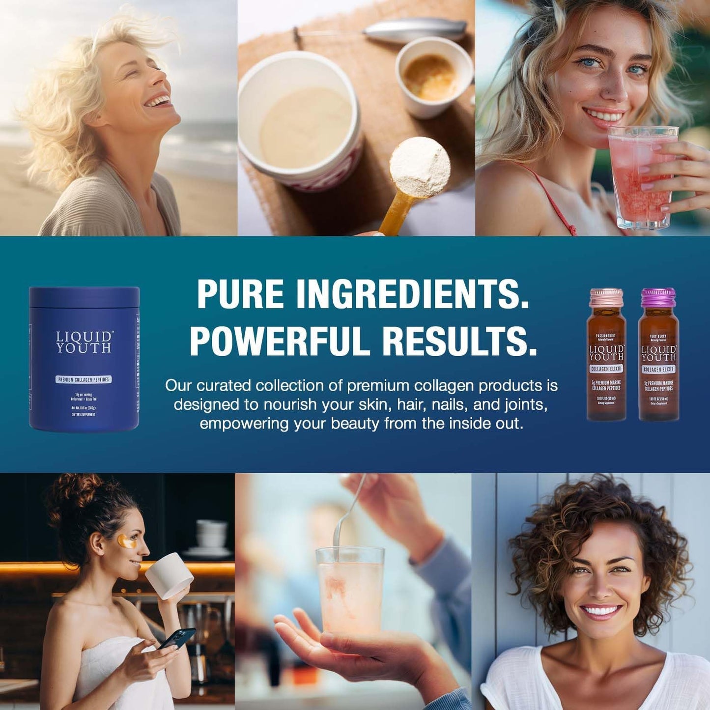 Premium Liquid Marine Collagen Shot for Hair, Skin, Nail, Bone & Joint Health - Very Berry Flavor - Travel-Friendly - 10 Servings