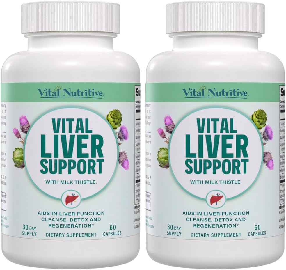 Premium Liver Cleanse Detox & Repair Formula with Milk Thistle for Liver Health - VITAL NUTRITIVE Liver Support Formula