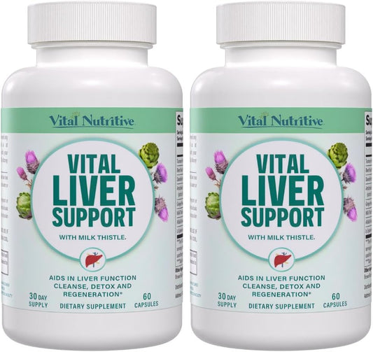 Premium Liver Cleanse Detox & Repair Formula with Milk Thistle for Liver Health - VITAL NUTRITIVE Liver Support Formula
