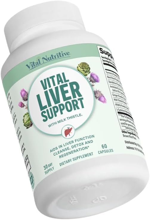 Premium Liver Cleanse Detox & Repair Formula with Milk Thistle for Liver Health - VITAL NUTRITIVE Liver Support Formula