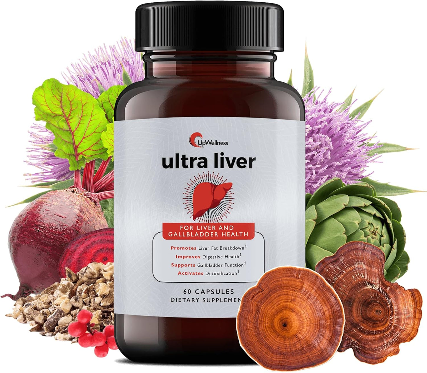 Premium Liver Health Supplement with TMG, NAC, Milk Thistle - Supports Gallbladder - 60 Capsules
