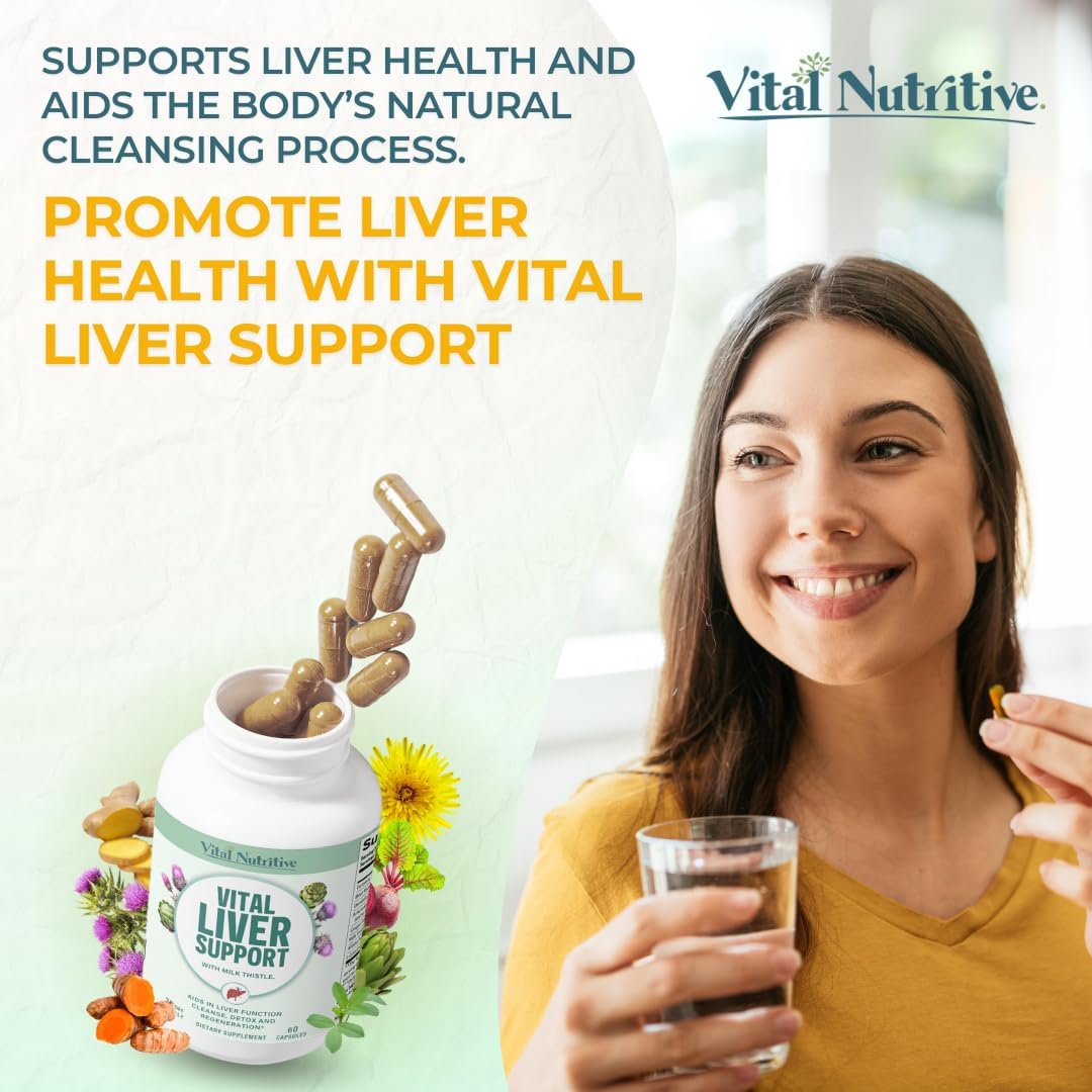Premium Liver Support Supplement with Milk Thistle - Vital Nutritive Liver Cleanse Formula for Healthy Liver Function