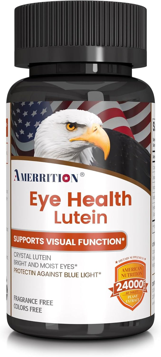 Premium Lutein and Zeaxanthin Eye Health Supplement for Vision Support - Natural Eye Vitamin Tablets - 60ct Bottle - Non-GMO and Gluten-Free