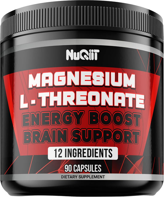 Premium Magnesium L-Threonate 1000mg Capsules with Irish Sea Moss, L-Theanine - Boost Mood, Brain Health, Memory, Focus - 90 Count