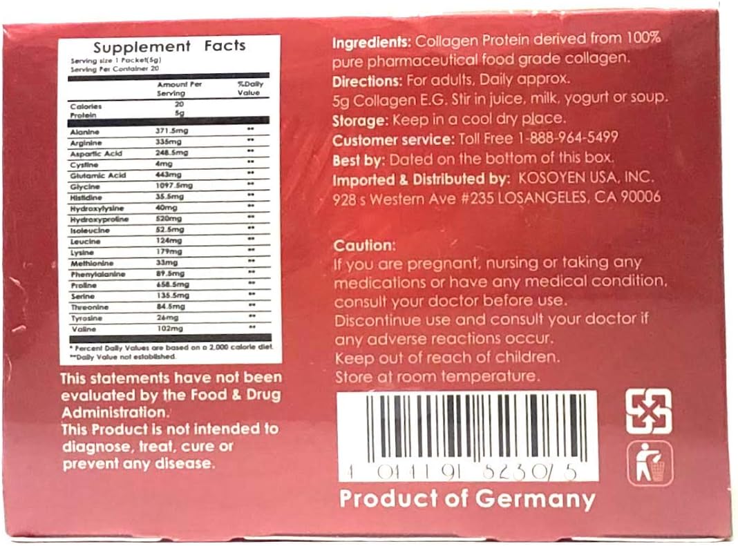 Premium Marine Collagen Powder for Skin, Hair, Nails, and Joints - Kosoyen Naumann - Food Grade Pharmaceutical Quality